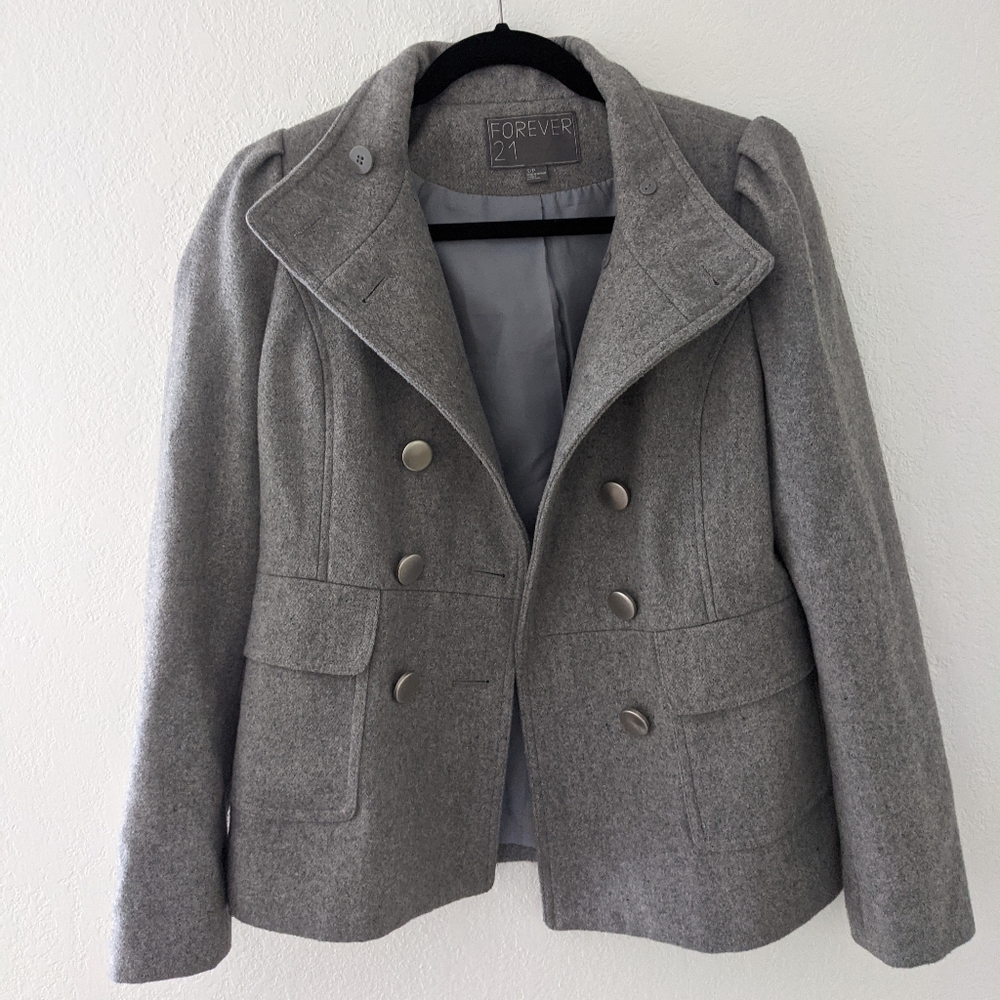 Forever 21 Gray Peacoat